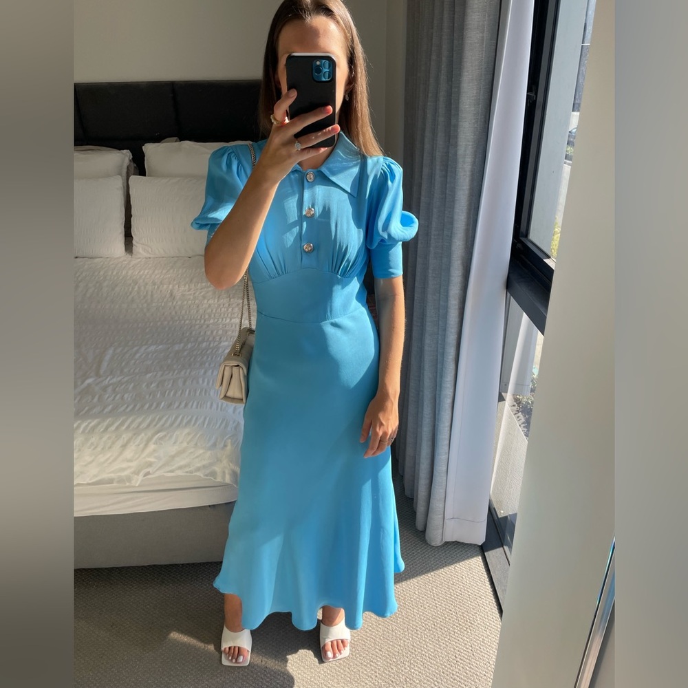 Ghost Elegant Blue Midi Dress